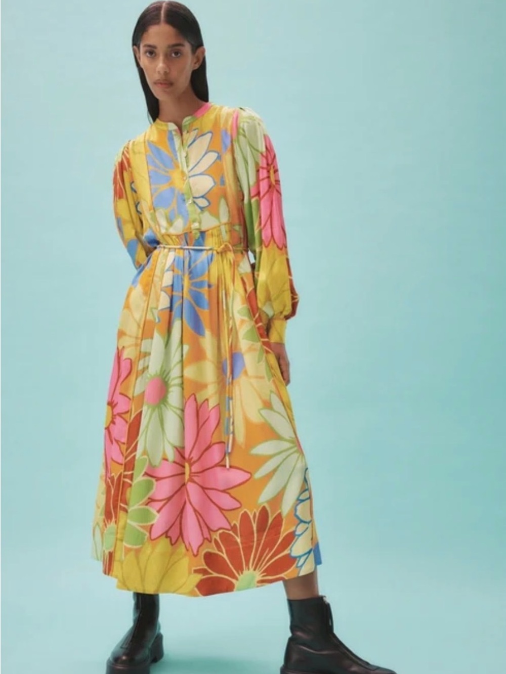Alemais Florentina Floral Midi Boho Dress in S
